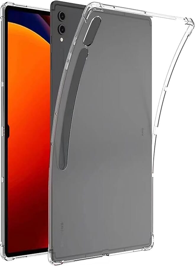NESLIN Clear Case Compatible with Samsung Galaxy Tab S9 Plus 2023 Cover, Soft TPU Ultra-Thin Cover, Full Coverage Air-Cushion Shockproof Protective Bumper Case for Galaxy Tab S9+, 12.4"